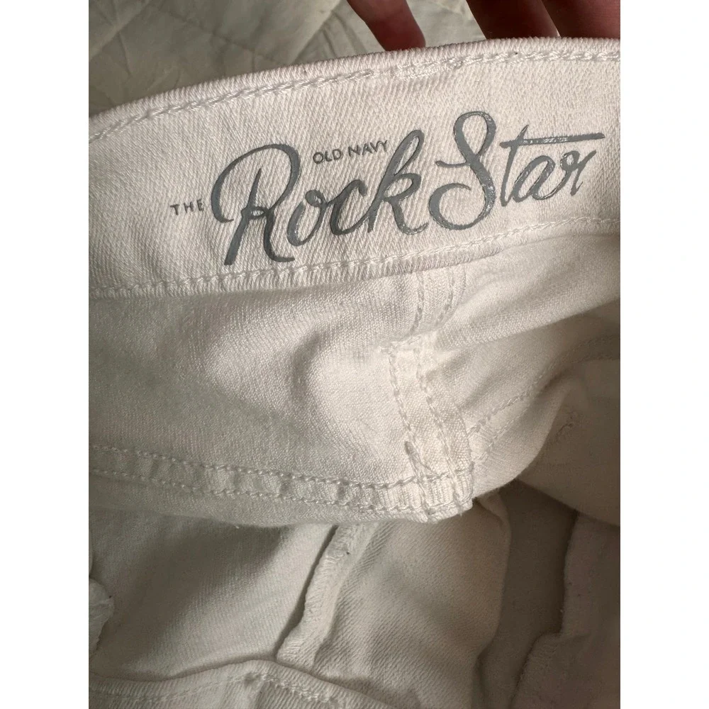 Coastal Old Navy Rockstar Denim Leggings 6 Bright White Mid Rise Skinny Jeans